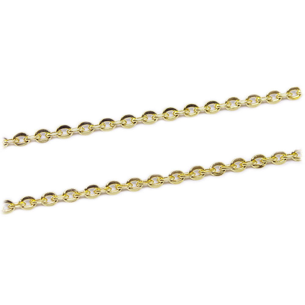 Corrente Malha Portuguesa Laminada Oca em Ouro 18 Kilates � 25393